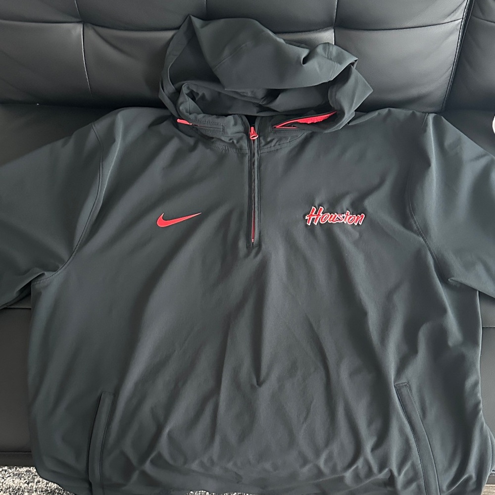 Nike Black Hoodie with Red Houston Embroidery